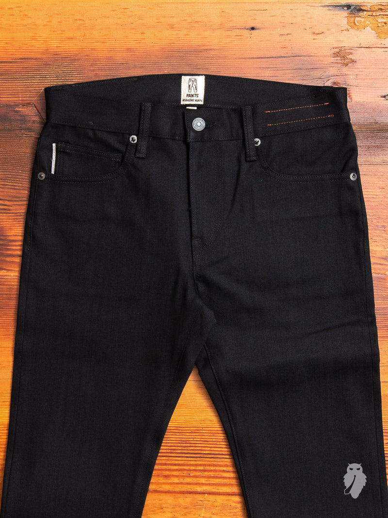 10.5oz Black Stretch Selvedge Denim - Needle Skinny