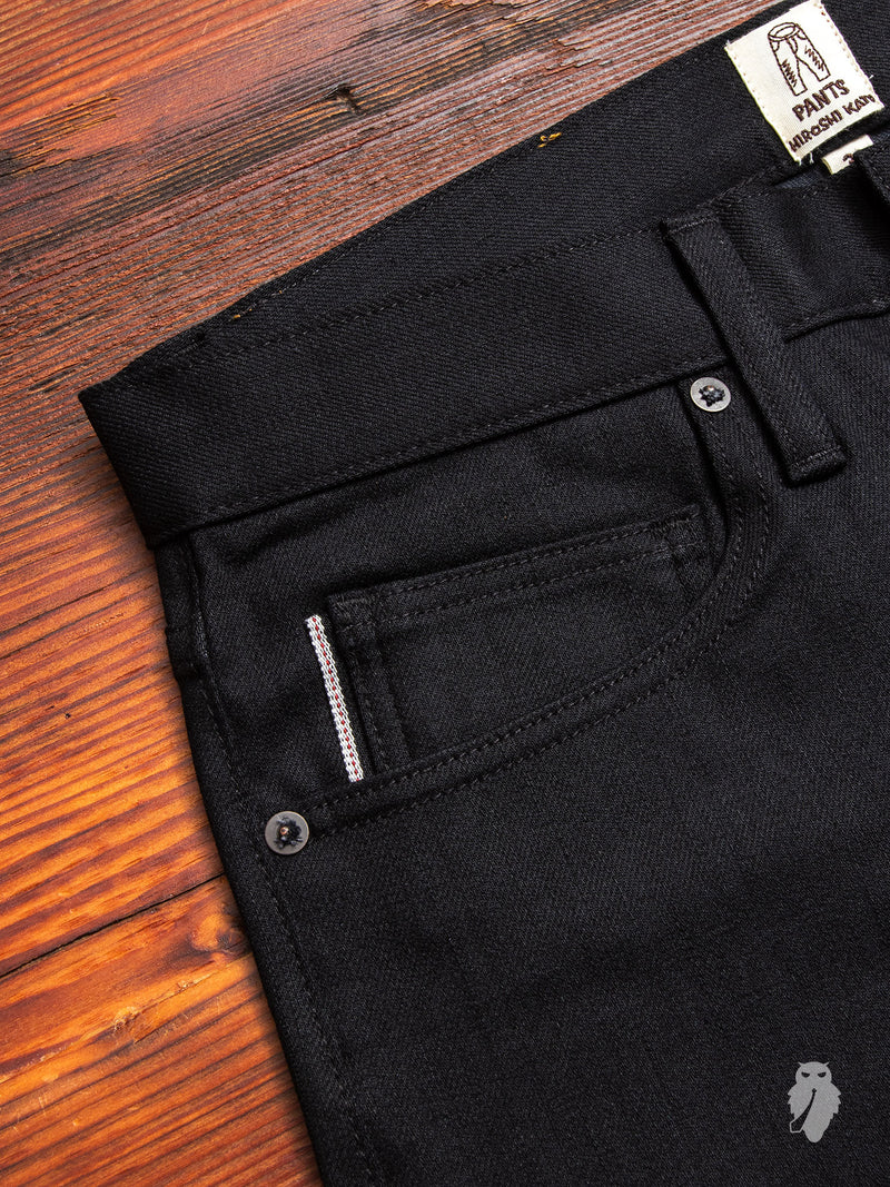 10.5oz Black Stretch Selvedge Denim - Needle Skinny