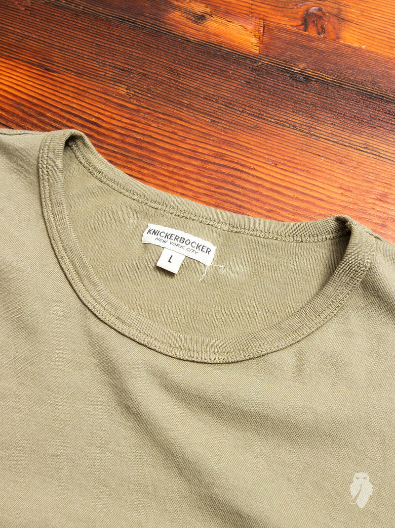 Tube Knit Pocket T-Shirt in Field Olive