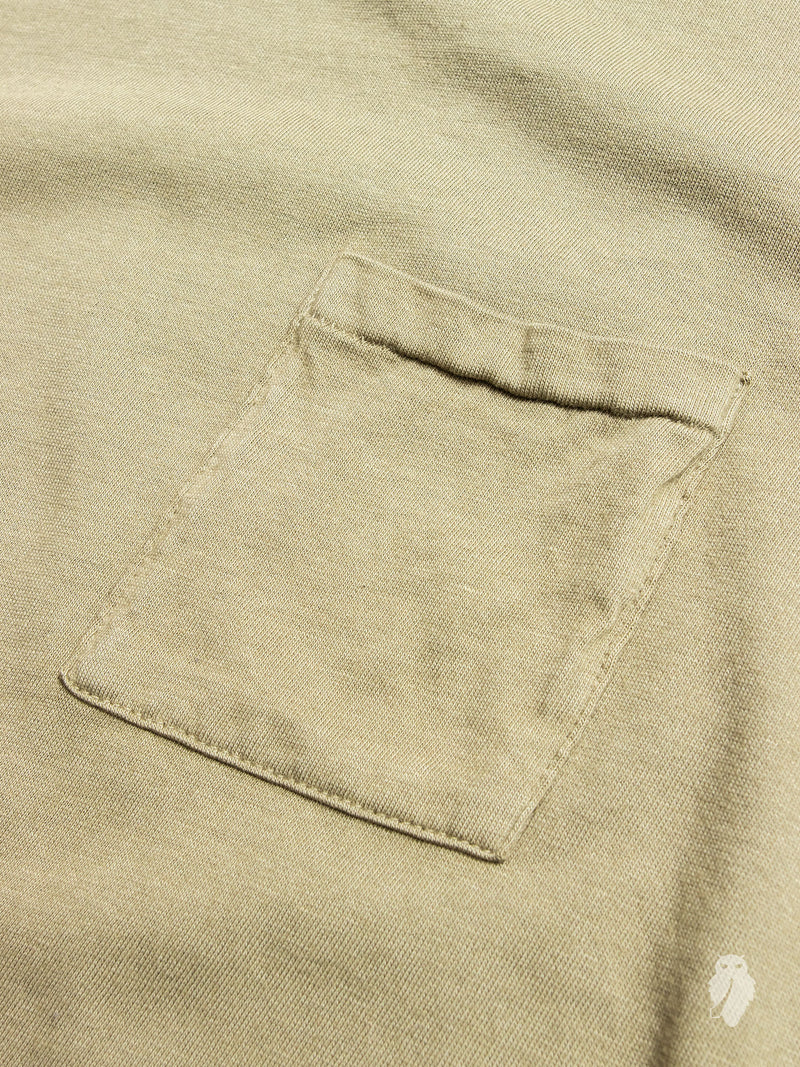 Tube Knit Pocket T-Shirt in Field Olive