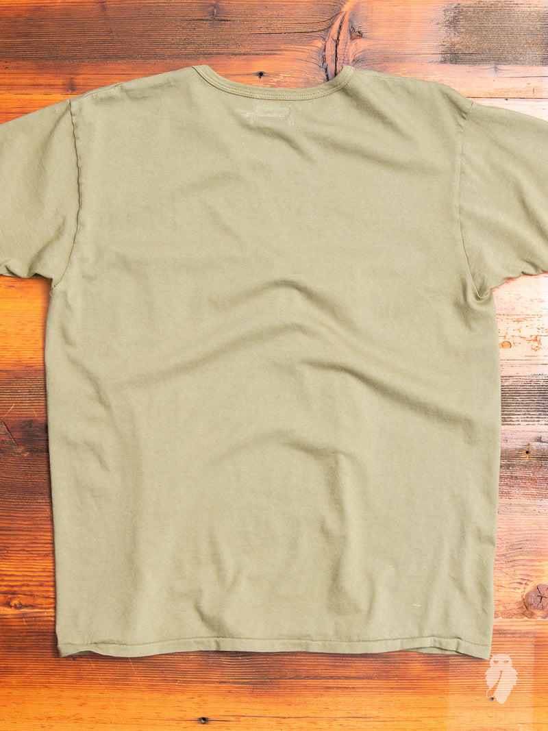 Tube Knit Pocket T-Shirt in Field Olive