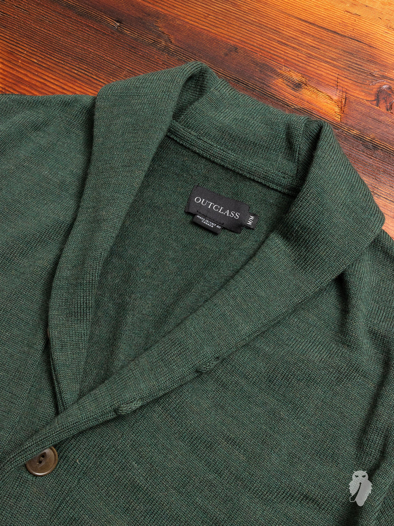 Shawl Collar Cardigan in Forest Green