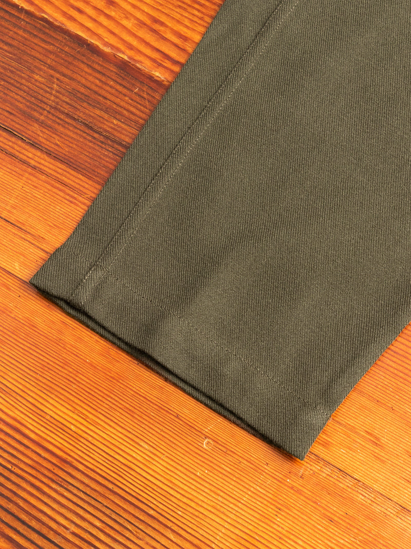 Drawstring Pant in Forest Wool Gabardine