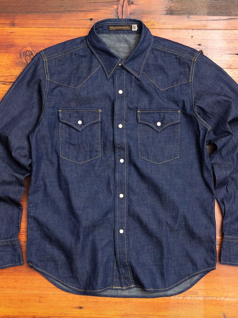 8oz Denim Western Shirt in Indigo