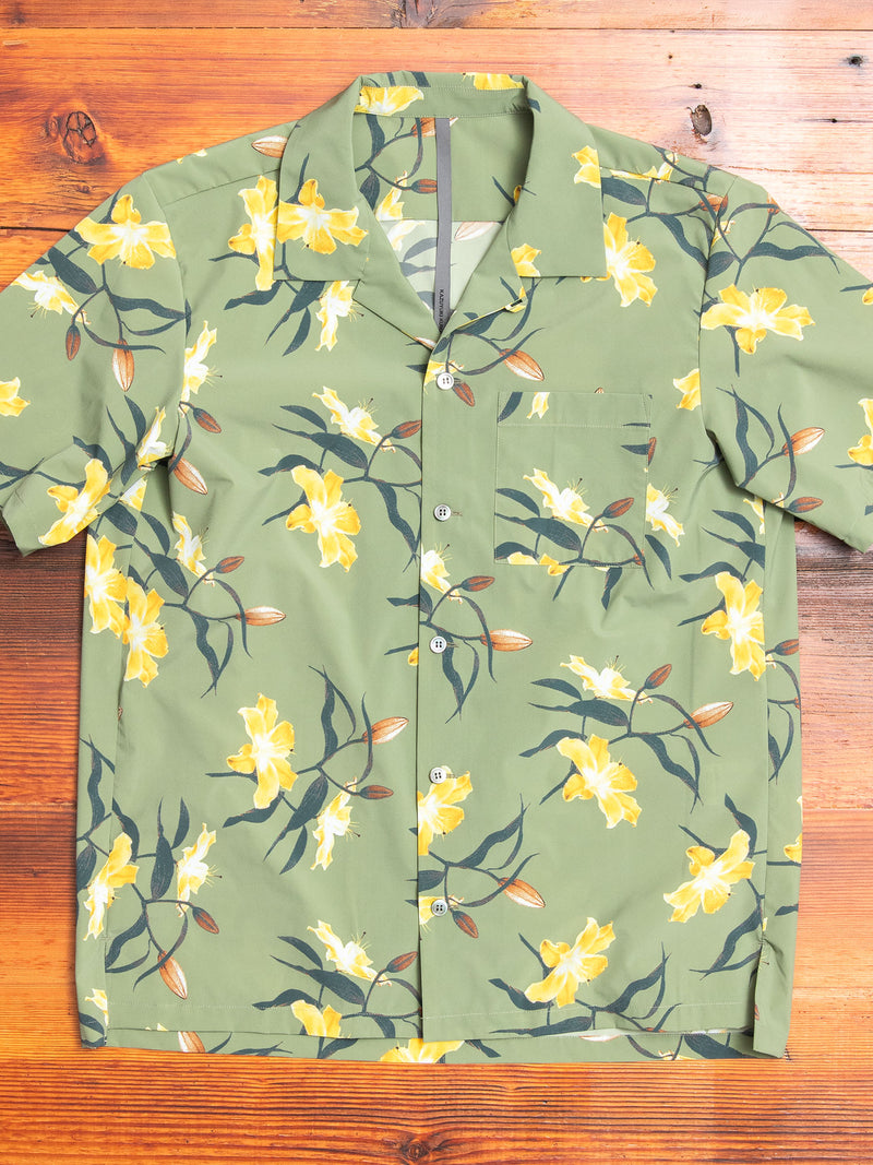 Tailored Hawaiian Shirt in Yellow Flowers