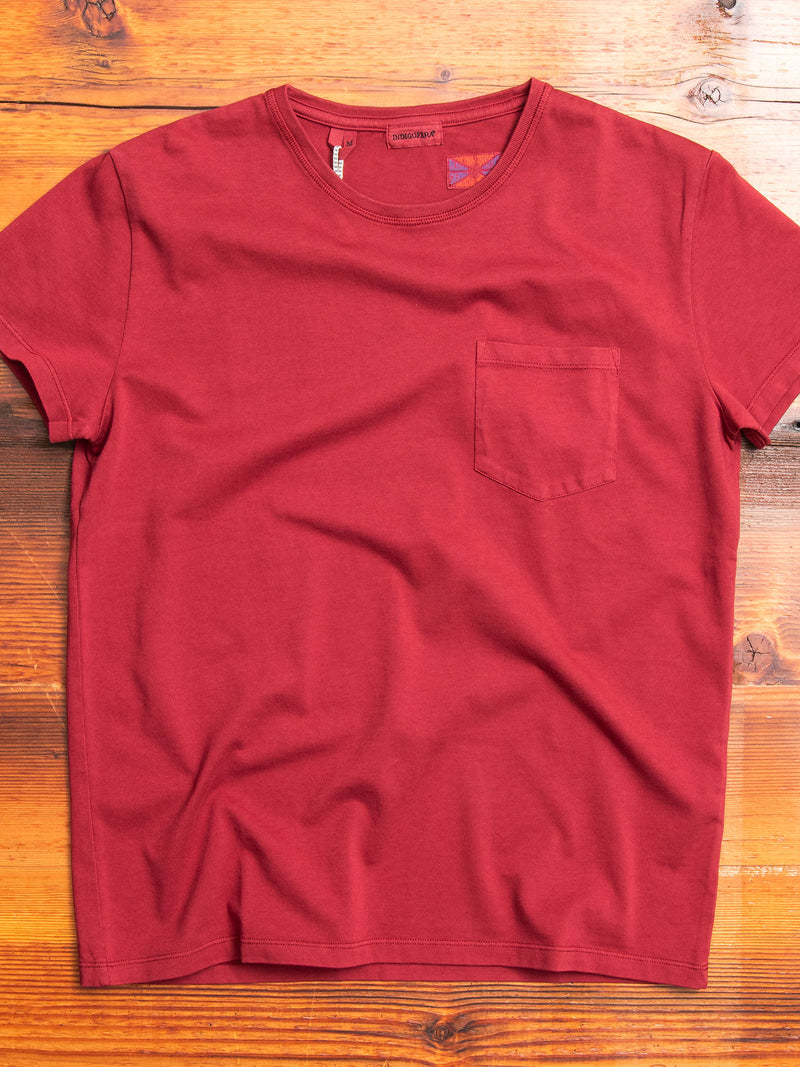 Wilson Pocket T-Shirt in Guajillo Red