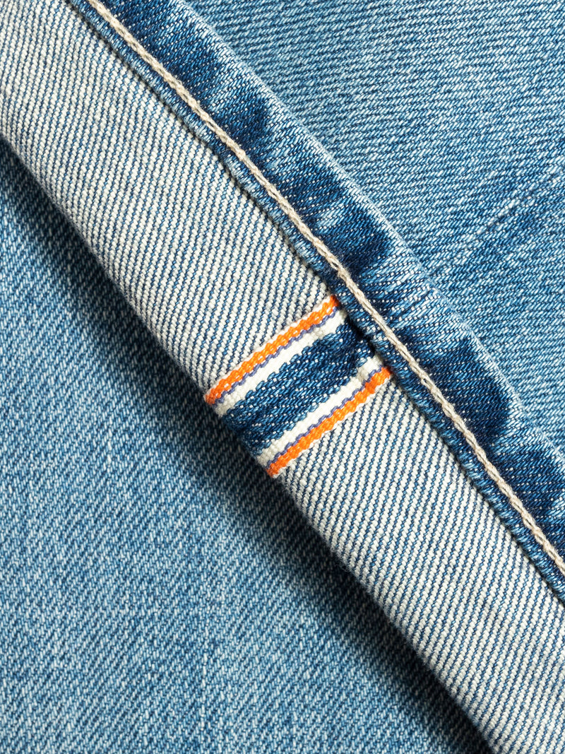 "Julian" 14oz Washed Indigo Stretch Selvedge Denim - Pen Slim